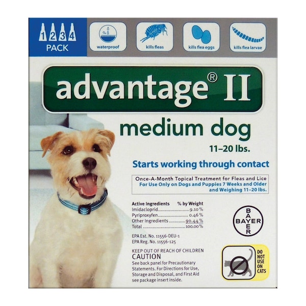 Bayer Elanco Advantage II Liquid Dog Flea Drops Imidacloprid/Pyriproxyfen 0.14 oz 81520267-ATD - main